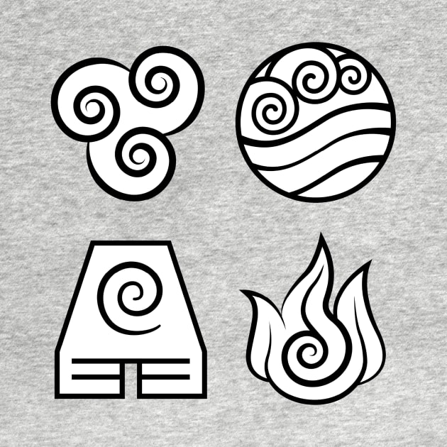 Avatar: The Last Airbender, Four Elements - White by troylwilkinson